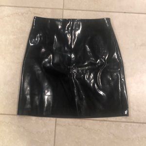 Waxy leather like skirt